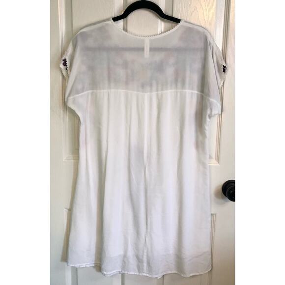 Shoreline White Embroidered Mexican Dress Short Sleeve Flowy Women's Size Small - Picture 6 of 6